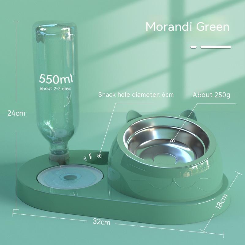 Cat Bowl Double Bowl Automatic Drinking Water Rice Basin