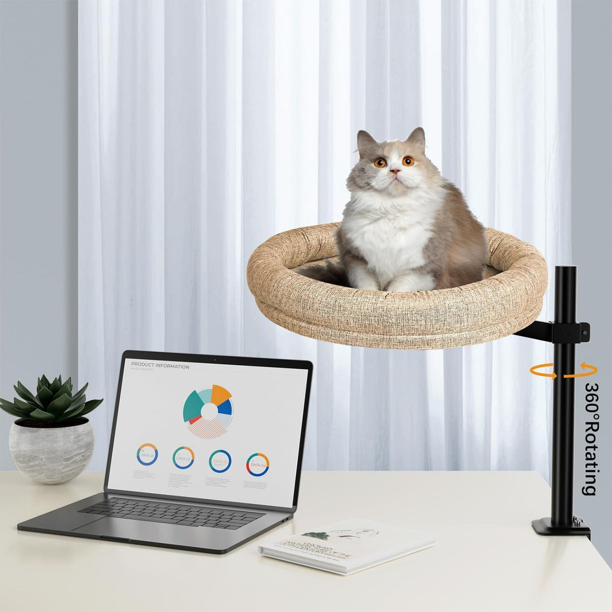 Cat Nest Round Rotating Adjustable Height