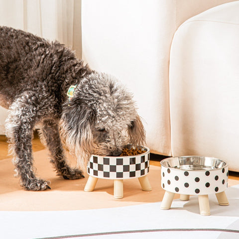 Pet Bowl Non-slip Square Bowl Large Capacity Dog Food Bowl Stainless Steel