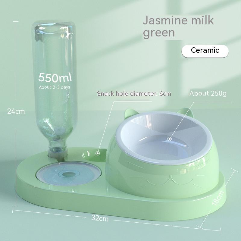 Cat Bowl Double Bowl Automatic Drinking Water Rice Basin