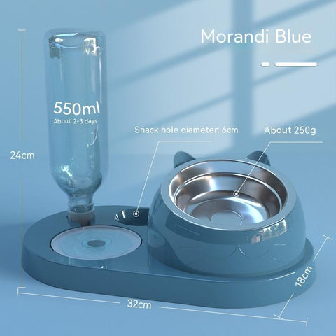 Cat Bowl Double Bowl Automatic Drinking Water Rice Basin