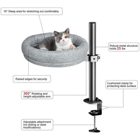 Cat Nest Round Rotating Adjustable Height