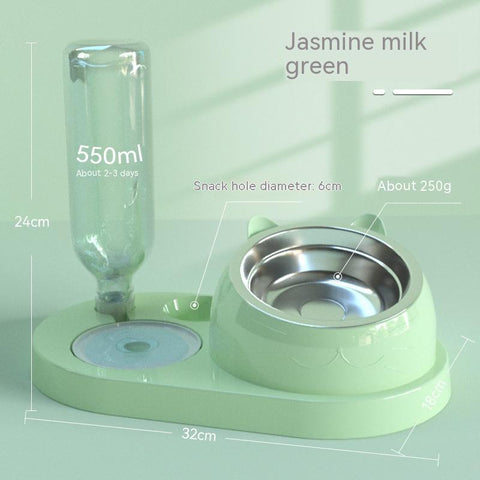 Cat Bowl Double Bowl Automatic Drinking Water Rice Basin